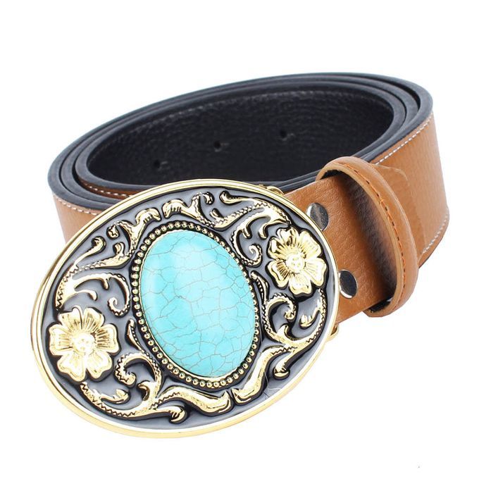 Fashion Belt Belts Leather Straps Western Cowboy Cowgirl Women Brown 1