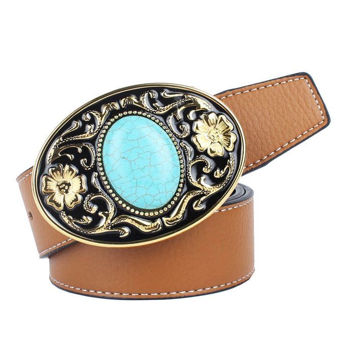 Fashion Belt Belts Leather Straps Western Cowboy Cowgirl Women Brown 1