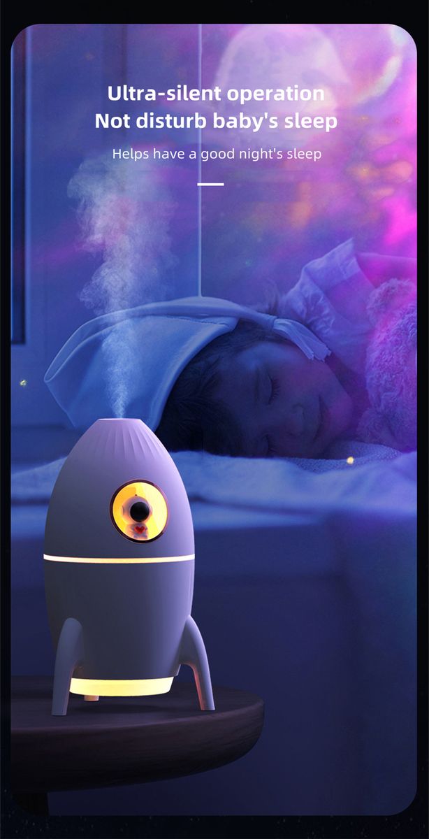 Space Rocket Mini Air Humidifier USB Ultrasonic