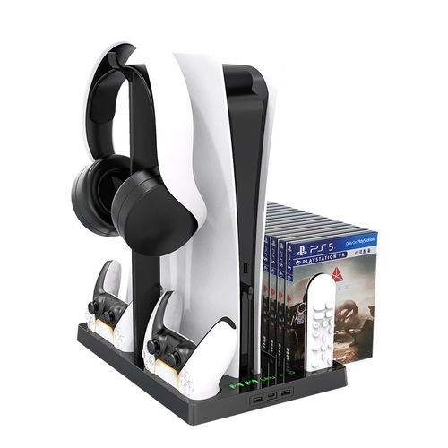 PS5 Cooling Fan Stand With CD Case And Dual Charger Dock