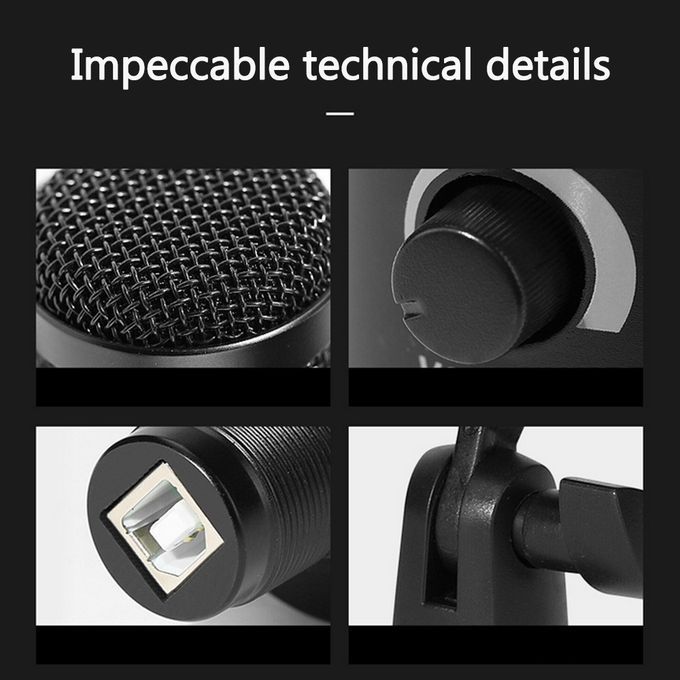 USB Condenser Microphone Plug And Play Computer Mic With
