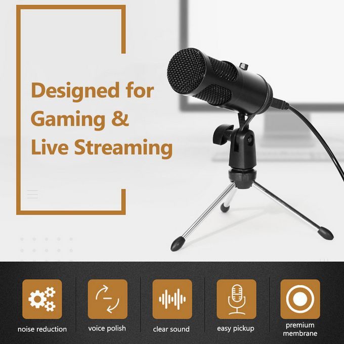 USB Condenser Microphone Plug And Play Computer Mic With