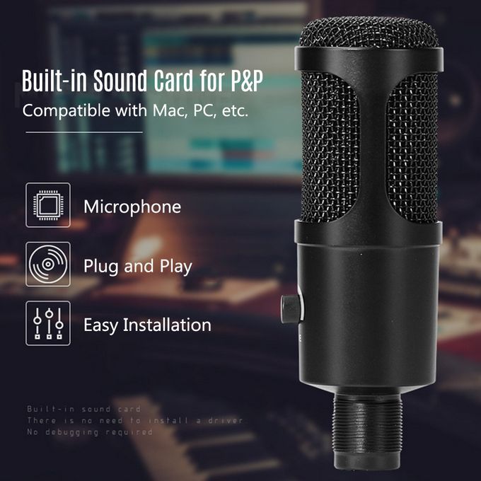 USB Condenser Microphone Plug And Play Computer Mic With
