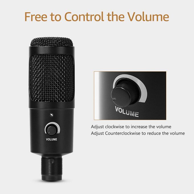 USB Condenser Microphone Plug And Play Computer Mic With