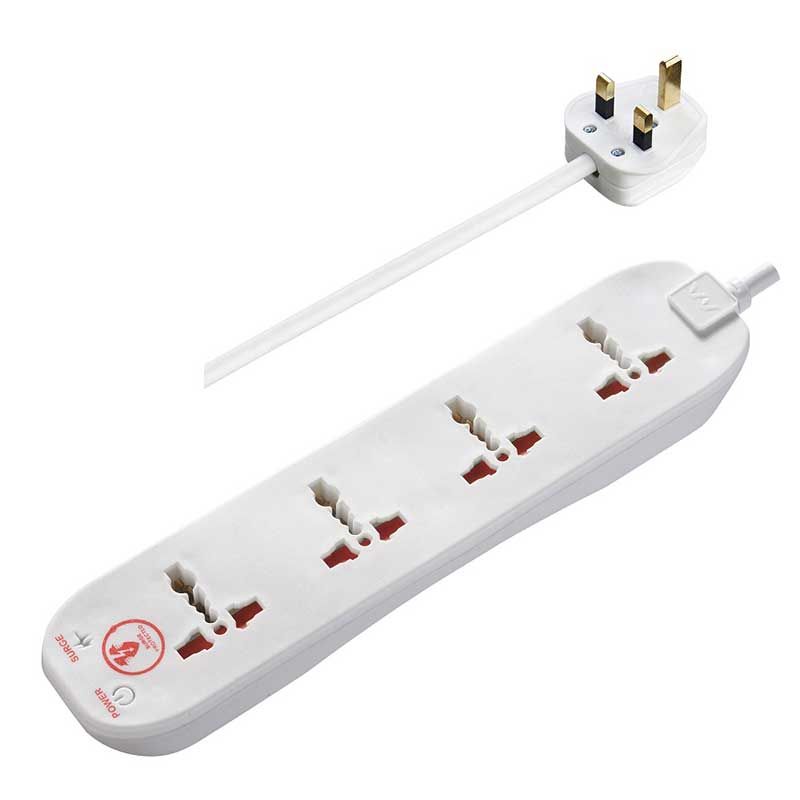 Universal Surge Extension 4 Socket 2M White