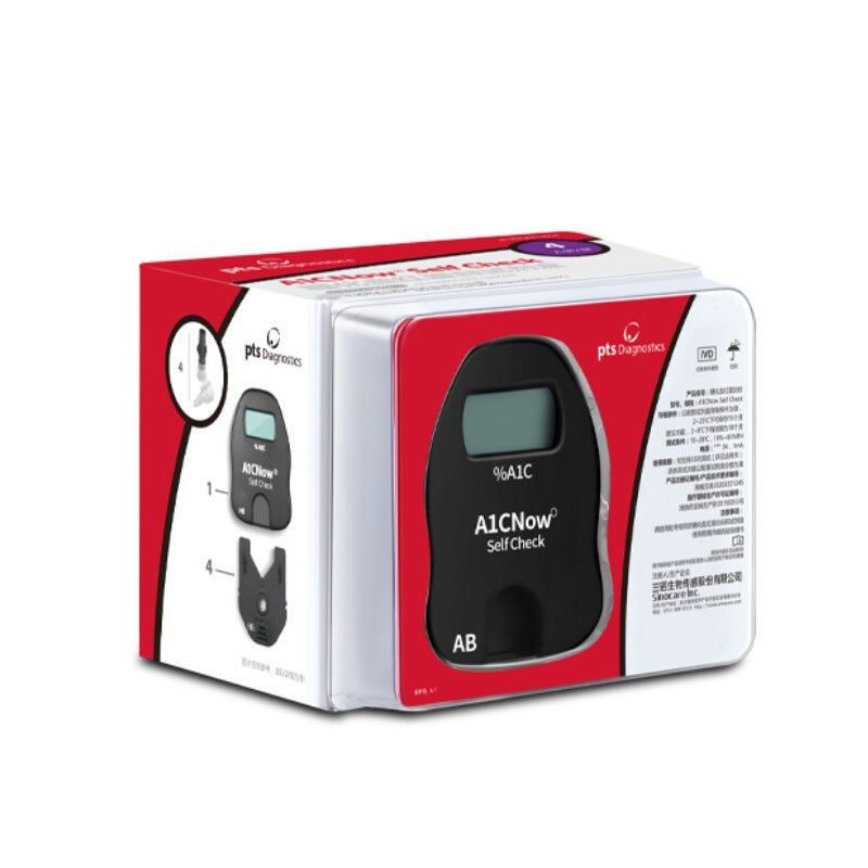 From USA PTS Diagnostics HbA1c Now+ System Professional Multi Test Blood Glucose Monitor 4 Test Strips