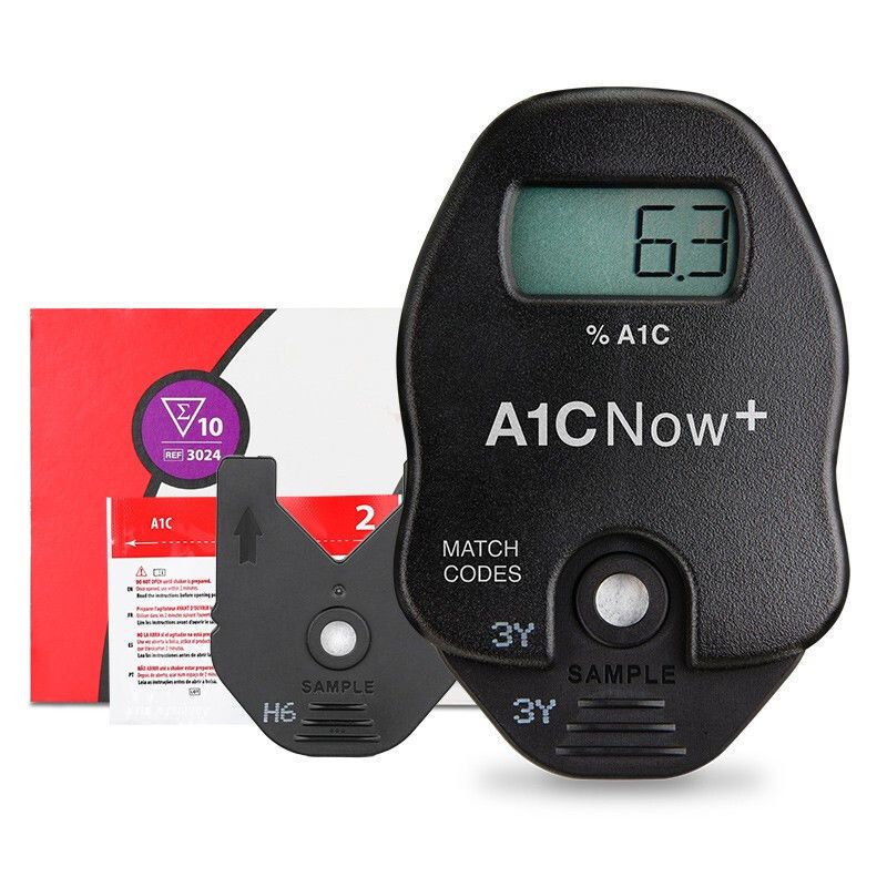From USA PTS Diagnostics HbA1c Now+ System Professional Multi Test Blood Glucose Monitor 4 Test Strips