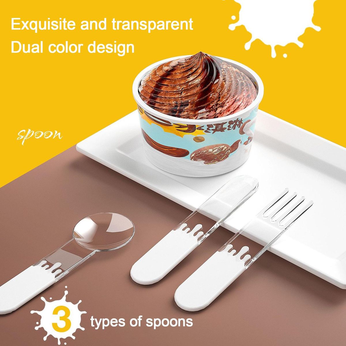 Versatile Dessert Spoons Versatile Food-grade Spoon Set for Home White
