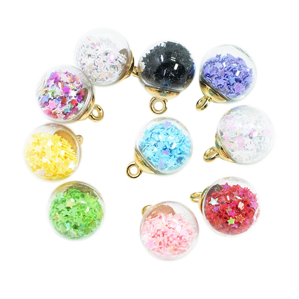 10pc Korean 16mm Crystal Glass Ball Charms For DIY Jewelry Earrings