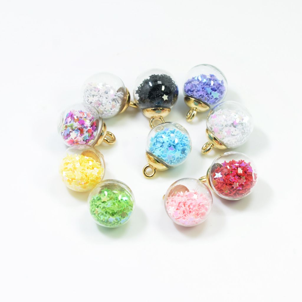 10pc Korean 16mm Crystal Glass Ball Charms For DIY Jewelry Earrings