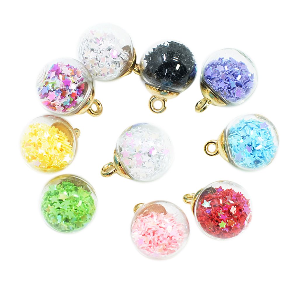 10pc Korean 16mm Crystal Glass Ball Charms For DIY Jewelry Earrings