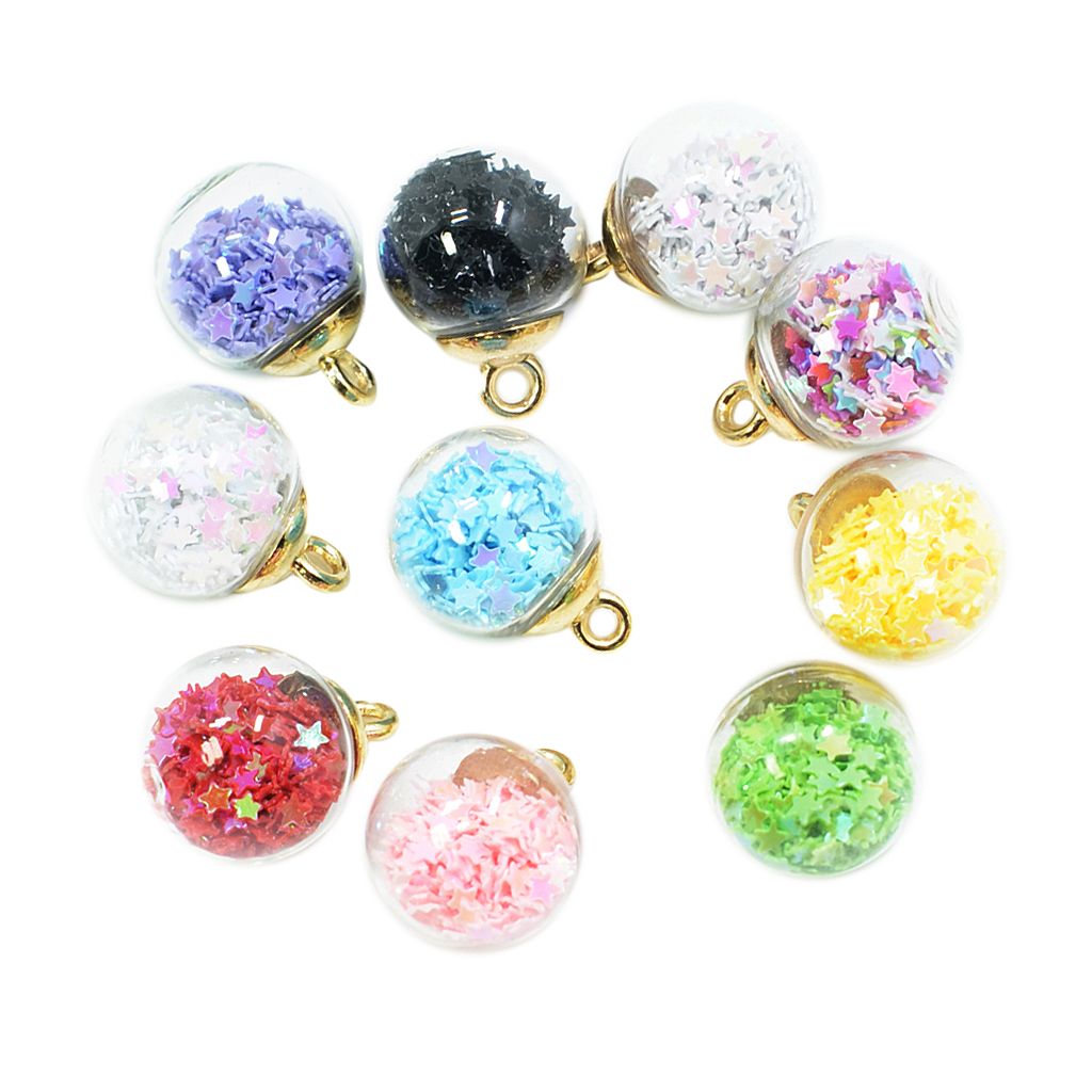 10pc Korean 16mm Crystal Glass Ball Charms For DIY Jewelry Earrings