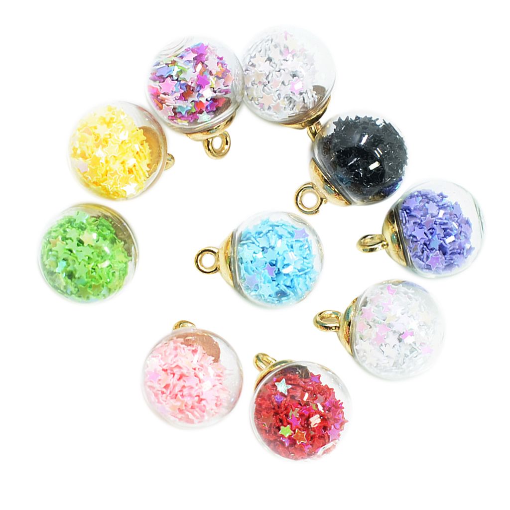 10pc Korean 16mm Crystal Glass Ball Charms For DIY Jewelry Earrings