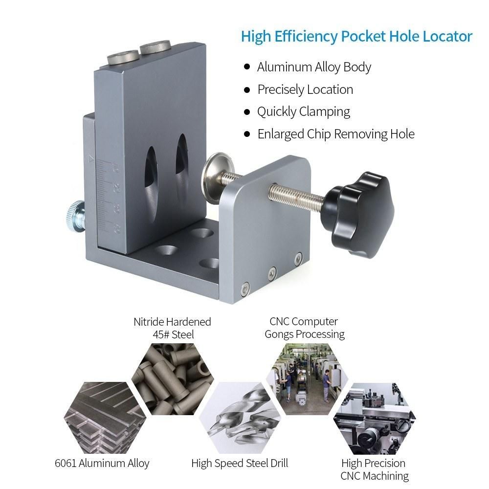 Hole Locator Jig DIY Kit System Pocket Hole Locator for Wood Working Pocket Hole Drilling Guide Kit Oblique Jig System Drill Guide Set Oblique Hole Positioning Kit Pocket Hole Joinery Woodworking Positioning Locator Tool For 