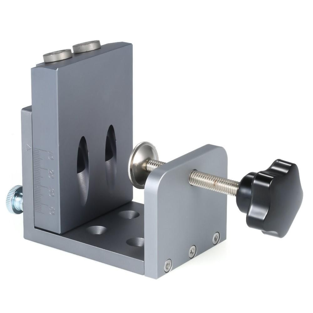 Hole Locator Jig DIY Kit System Pocket Hole Locator for Wood Working Pocket Hole Drilling Guide Kit Oblique Jig System Drill Guide Set Oblique Hole Positioning Kit Pocket Hole Joinery Woodworking Positioning Locator Tool For 
