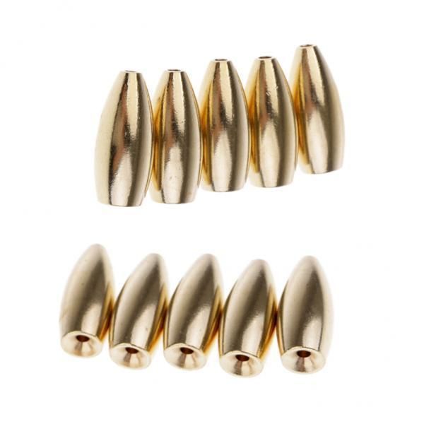 2x10Pcs Brass Weights Drop Shot Slider Sea   Snag Sinkers