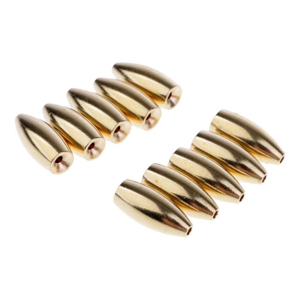 2x10Pcs Brass Weights Drop Shot Slider Sea   Snag Sinkers