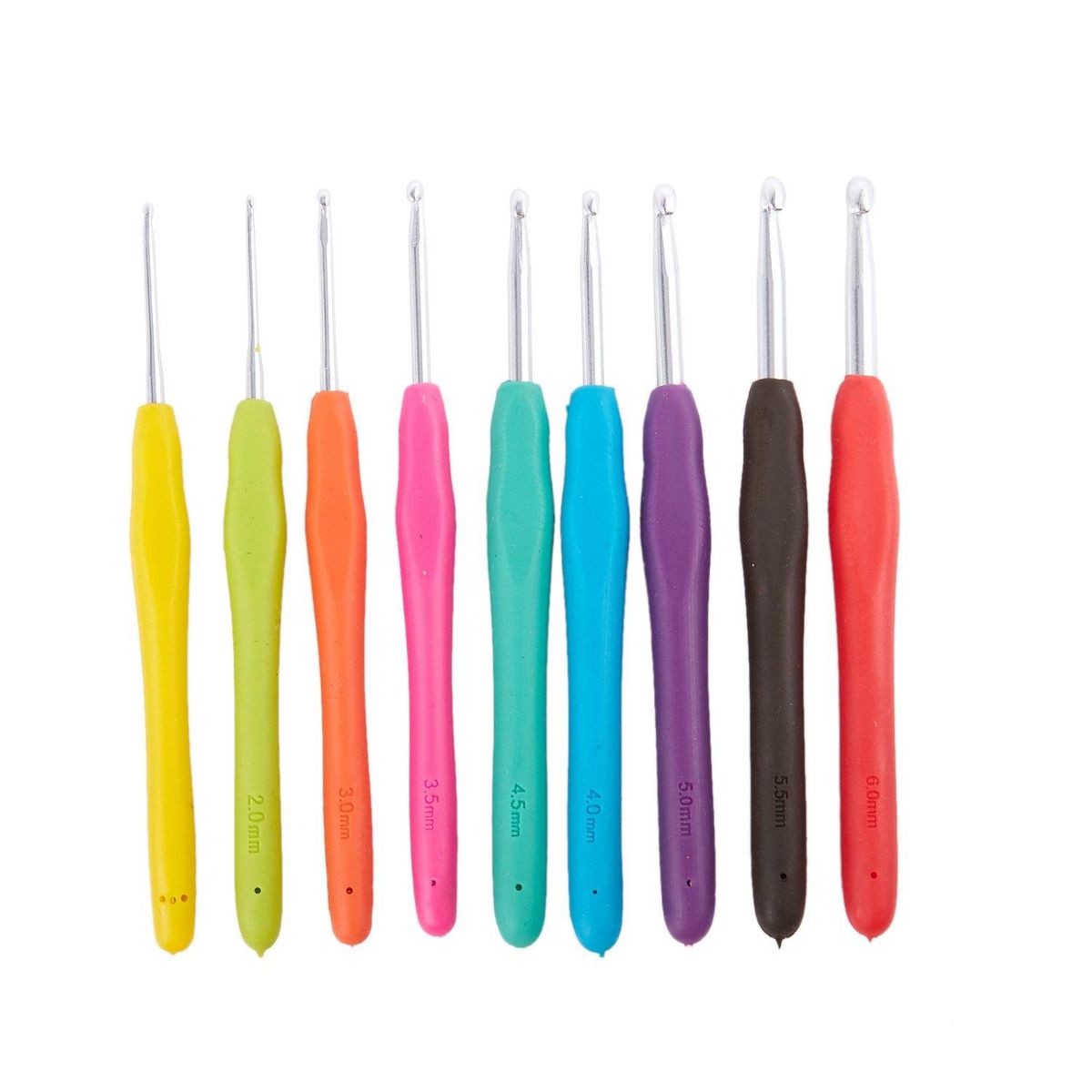 Ergonomic Crochet Hooks Set, Knitting Needle Kit, Zipper Organizer Case With 9pcs 2mm to 6mm Soft Grip Crochets and Complete Accessories, Small Volume and Convenient to Carry