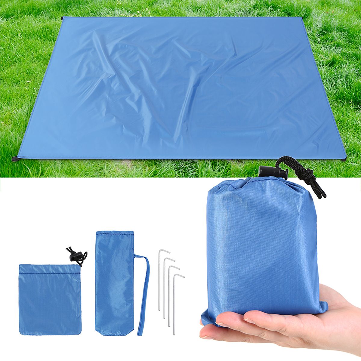 Waterproof Pocket Beach Blanket Lightweight Compact Outdoor