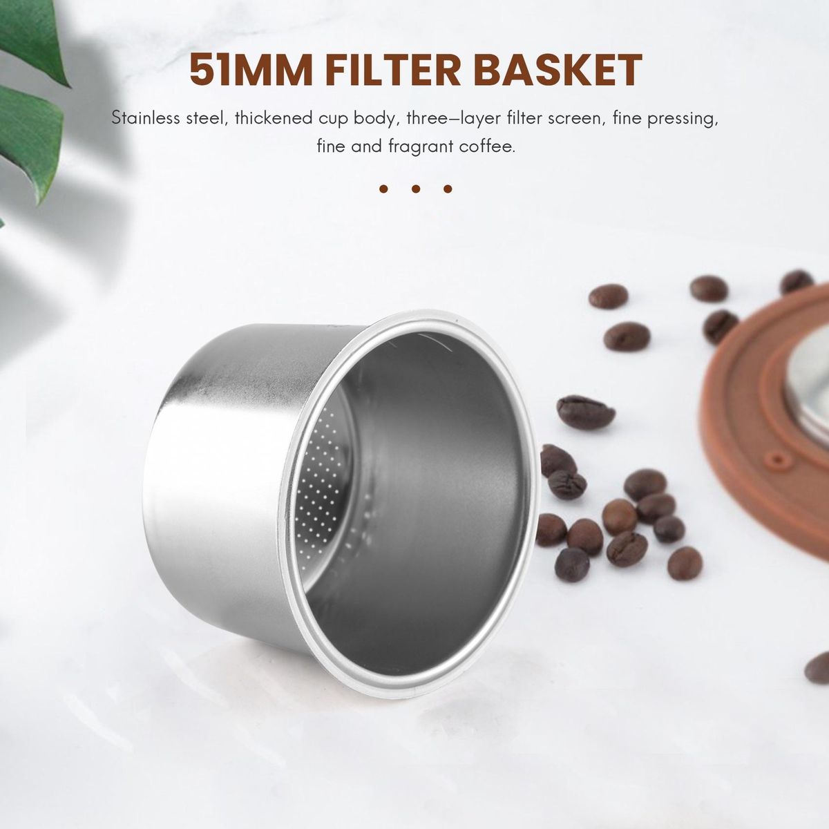 2Pcs 51mm 4 Cups Filter Replacement Filter Basket