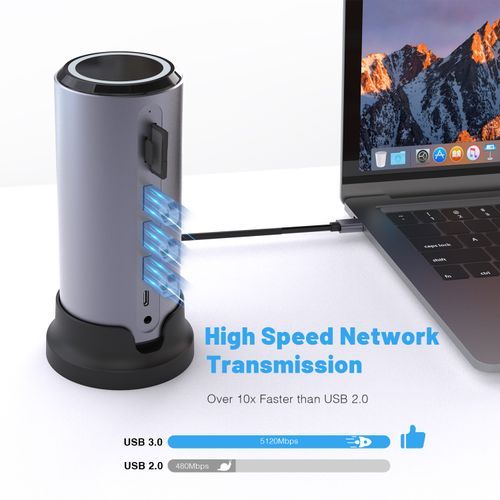 12 In 1 USB C HUB Dock Usb C To Multi HDMI RJ45 VGA USB 3.0 USB C DATA With PD Power (100W )Adapter Docking Station USB_C DOCK(#Gray)