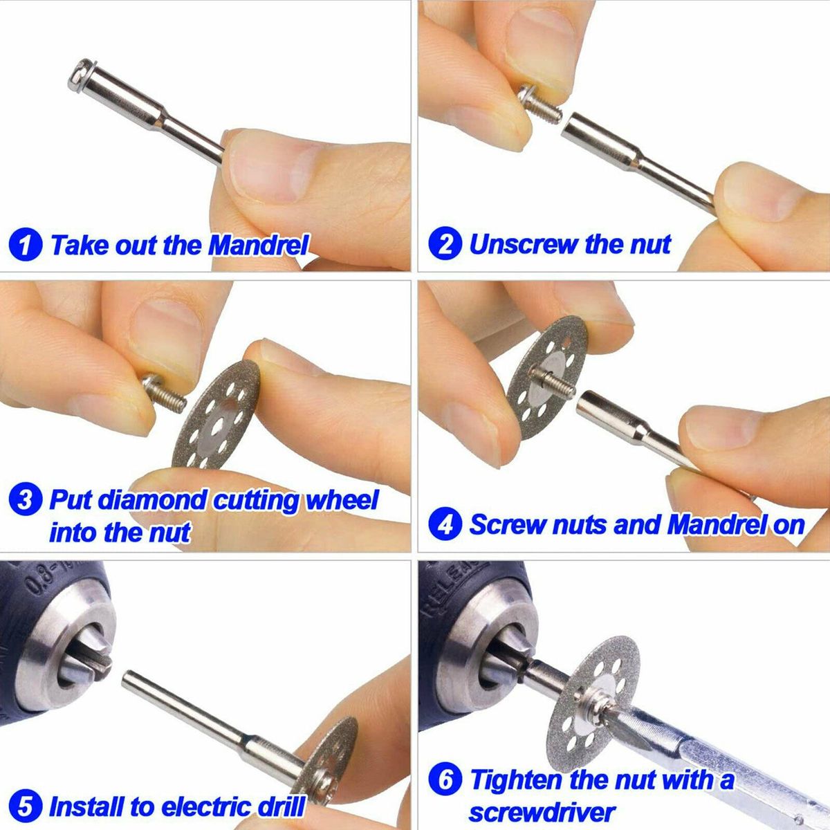 42 Pcs Cutting Wheels Set,Resin Cutting Off Wheels With Mandrels, HSS Circular Saw Blades for   Wood Glass Plastic Stone Metal