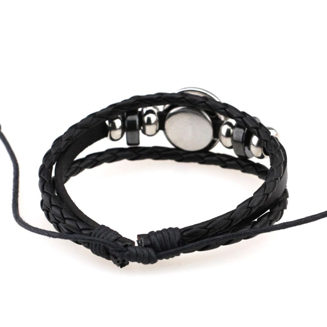 Hand-knitted Beaded Retro DIY Bracelet Libra Constellation Leather Punk Bracelet