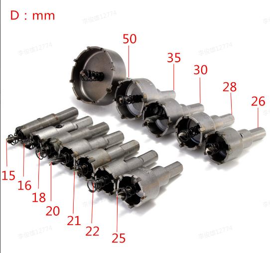 12Pcs TCT Carbide Tip Core Drill Bit Hole Saw Metalworking