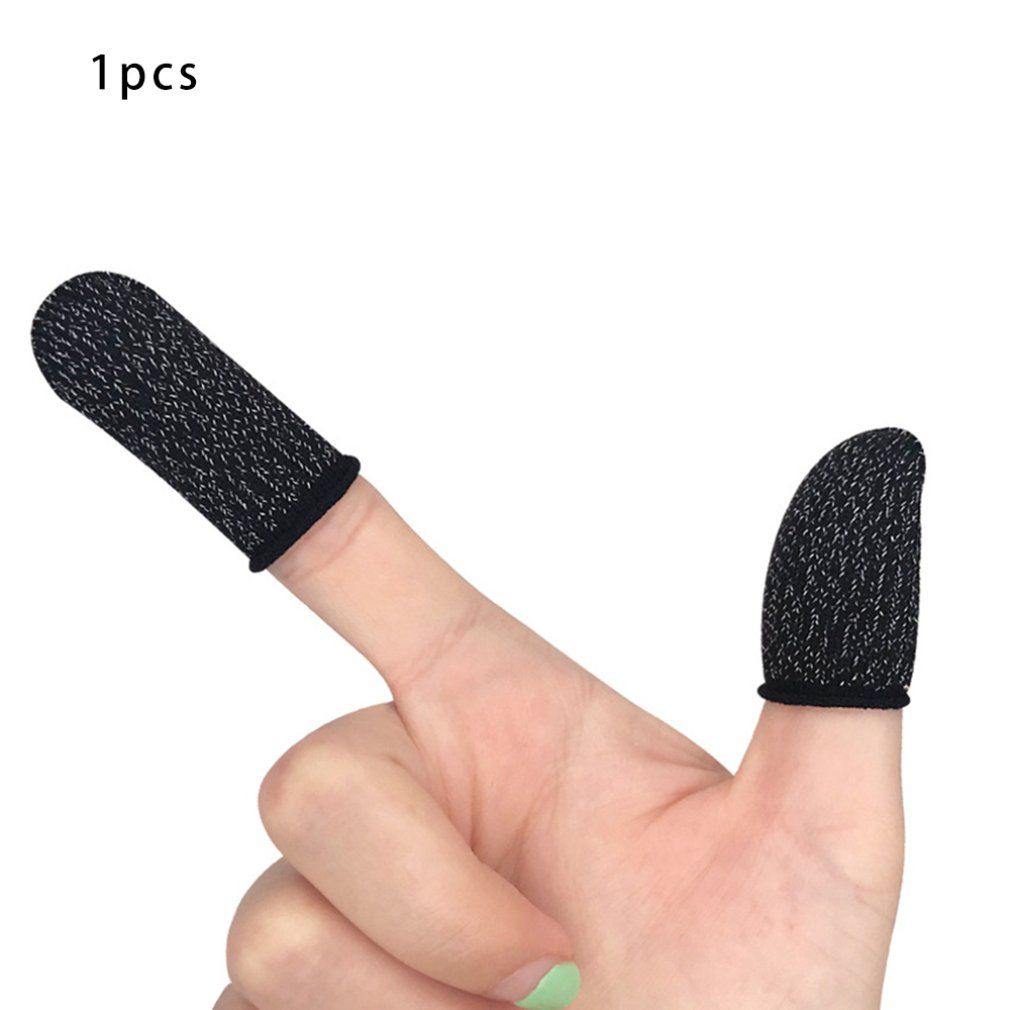 Anti-sweat Finger Sets Mobile Game Touch Screen Finger Sets Fiber Breathable Walking Position Eating Chicken Artifact-black