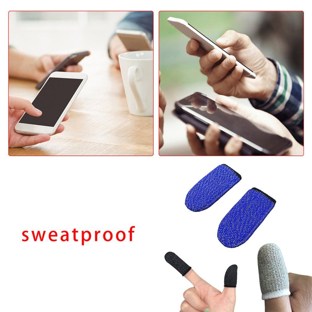 Anti-sweat Finger Sets Mobile Game Touch Screen Finger Sets Fiber Breathable Walking Position Eating Chicken Artifact-black