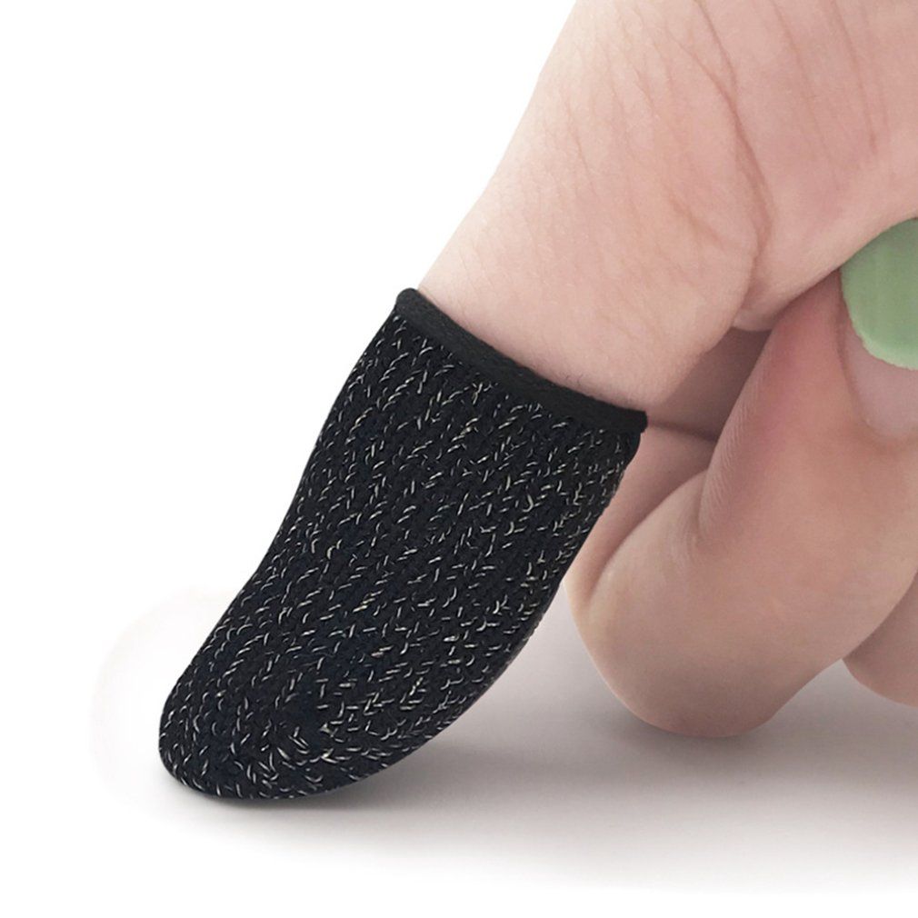Anti-sweat Finger Sets Mobile Game Touch Screen Finger Sets Fiber Breathable Walking Position Eating Chicken Artifact-black