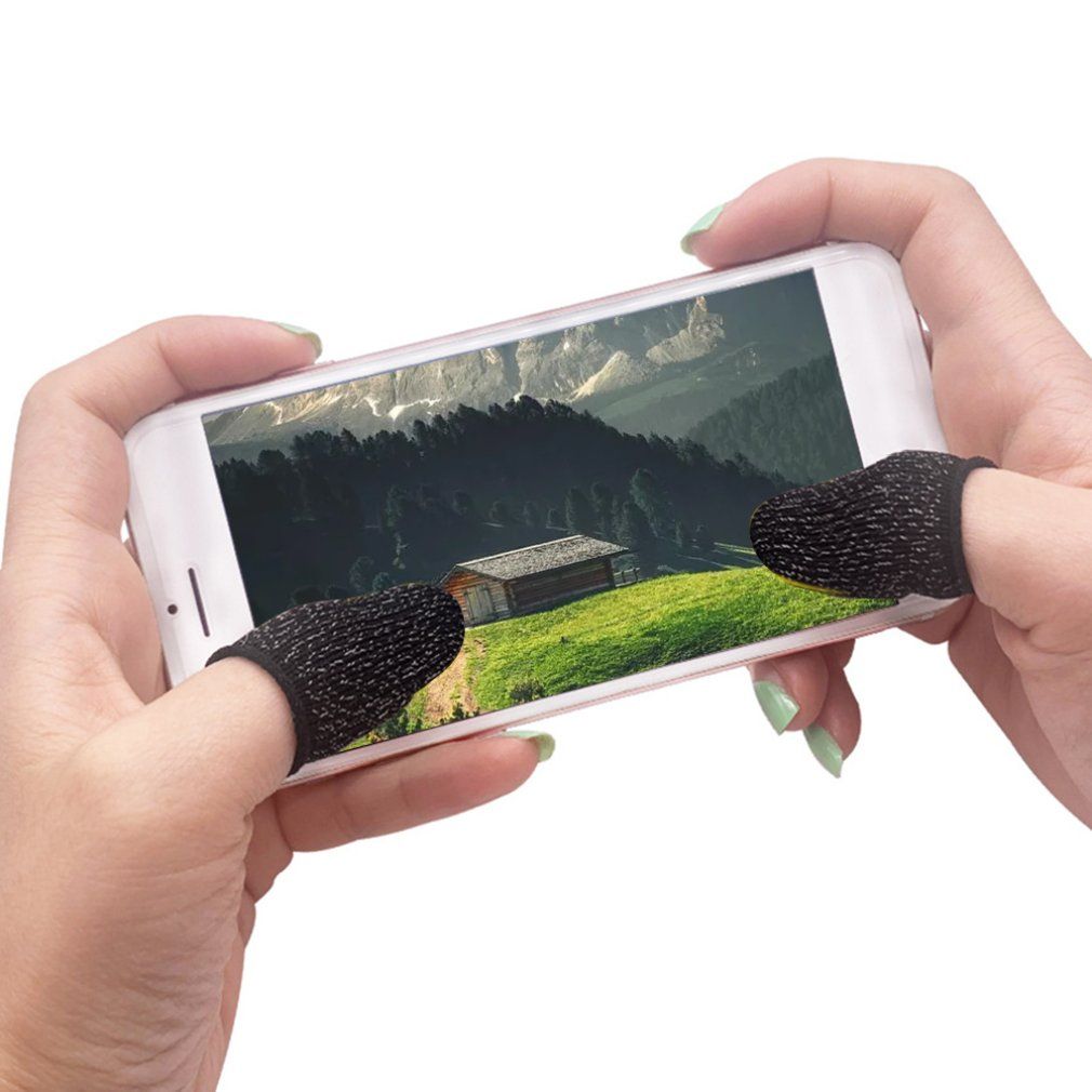 Anti-sweat Finger Sets Mobile Game Touch Screen Finger Sets Fiber Breathable Walking Position Eating Chicken Artifact-black