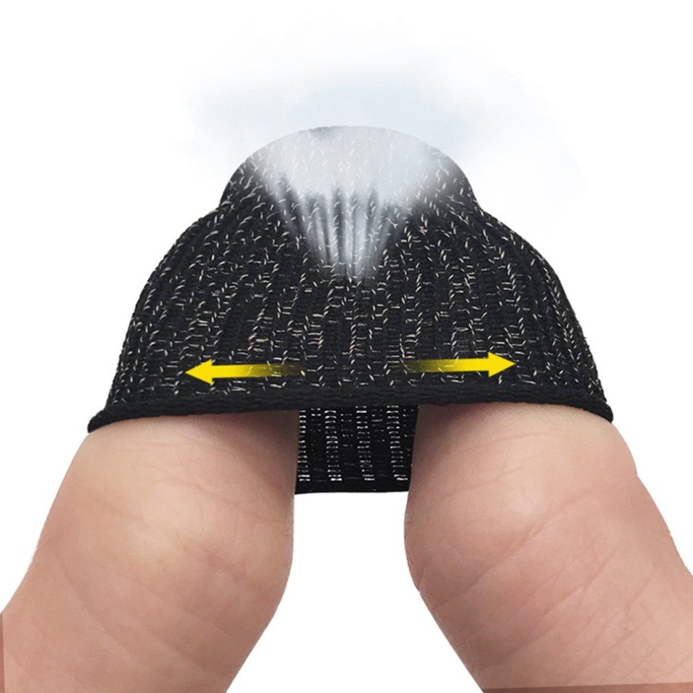 Anti-sweat Finger Sets Mobile Game Touch Screen Finger Sets Fiber Breathable Walking Position Eating Chicken Artifact-black