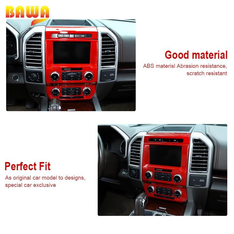 BAWA ABS Emergency Light Switch/Central Control Navigation Panel Decoration Stickers For Ford F150 2015- Car Styling