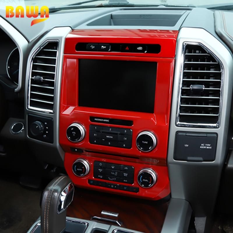 BAWA ABS Emergency Light Switch/Central Control Navigation Panel Decoration Stickers For Ford F150 2015- Car Styling