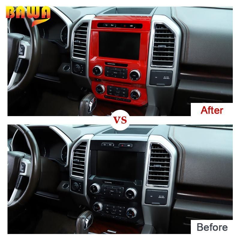 BAWA ABS Emergency Light Switch/Central Control Navigation Panel Decoration Stickers For Ford F150 2015- Car Styling