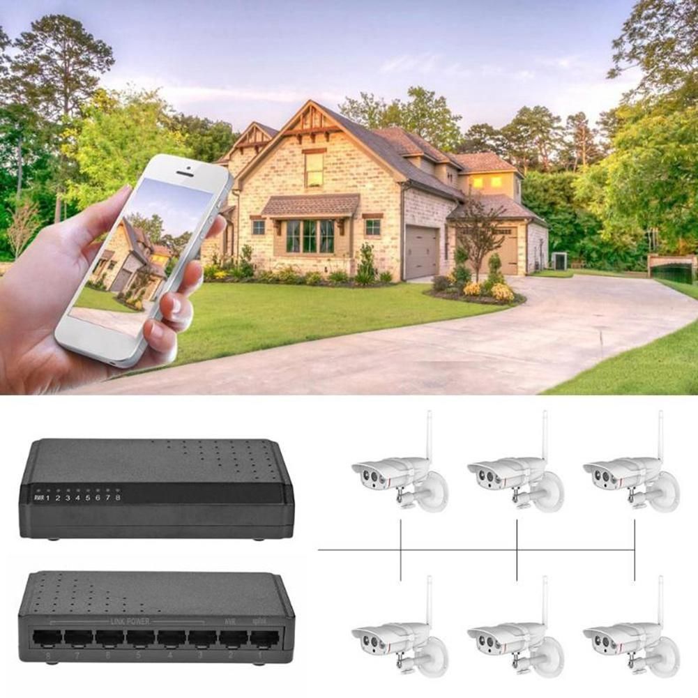 8 Ports 6+2 POE Switch Injector Power over RJ45 Ethernet