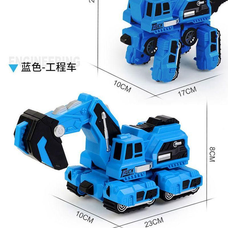 2 In 1 Automatic Crash Deformation Inertial Dinosaur Engineering Vehicle Brachiosaurus Excavator Collision Transforming Car Toy