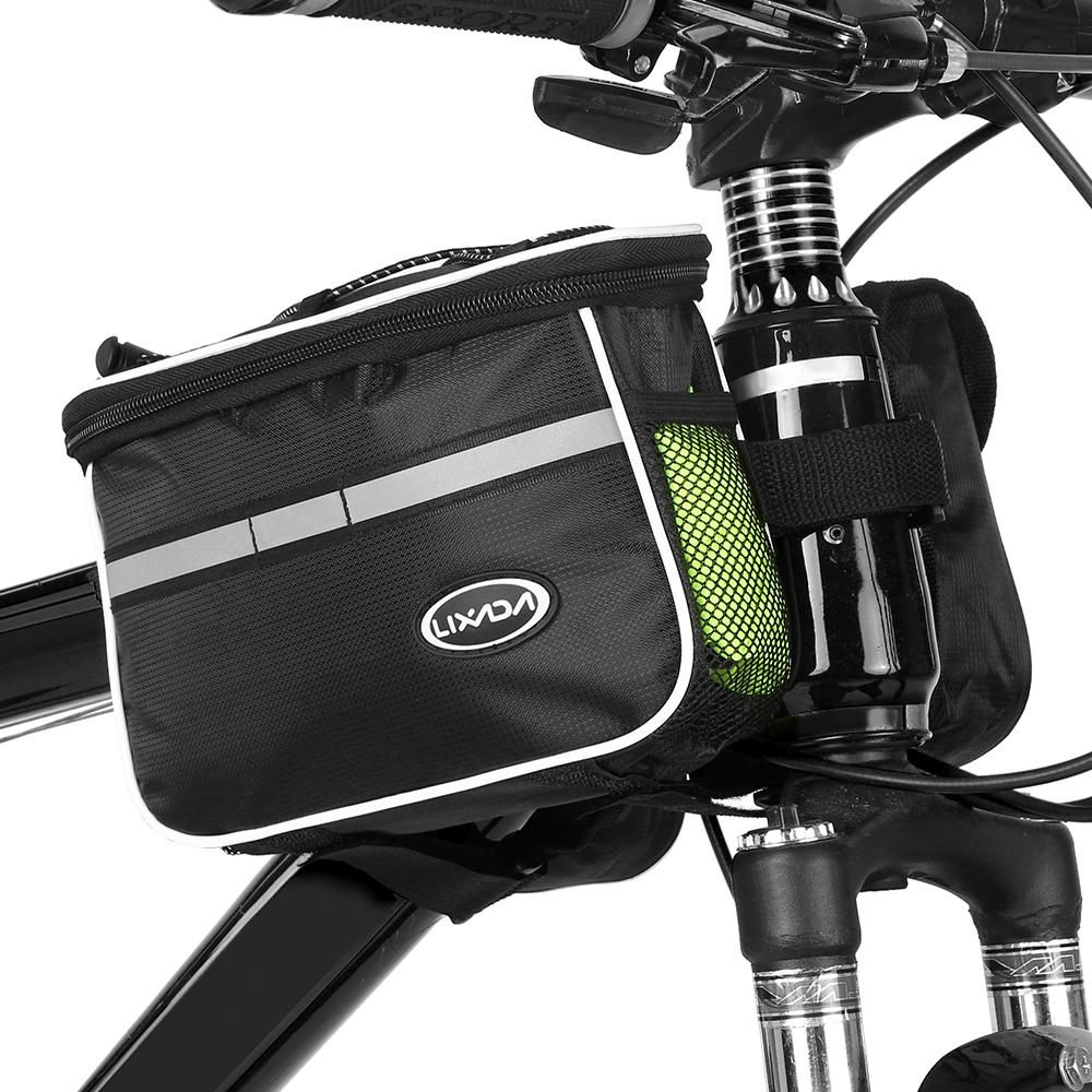 Lixada Cycling Bike Top Tube Bag with Rain Cover Waterproof Mountain Bicycle Front Frame Pannier Bag Pack