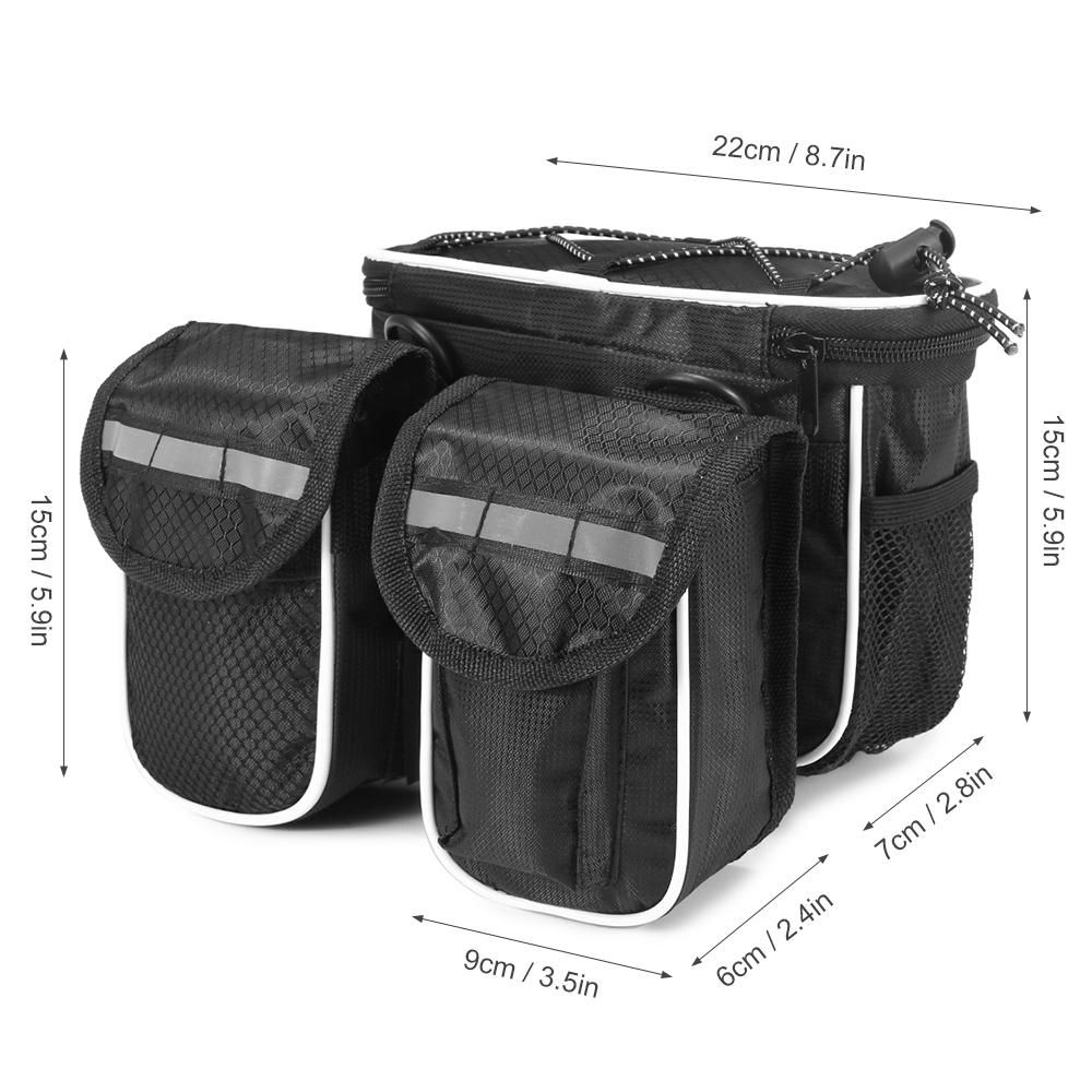 Lixada Cycling Bike Top Tube Bag with Rain Cover Waterproof Mountain Bicycle Front Frame Pannier Bag Pack
