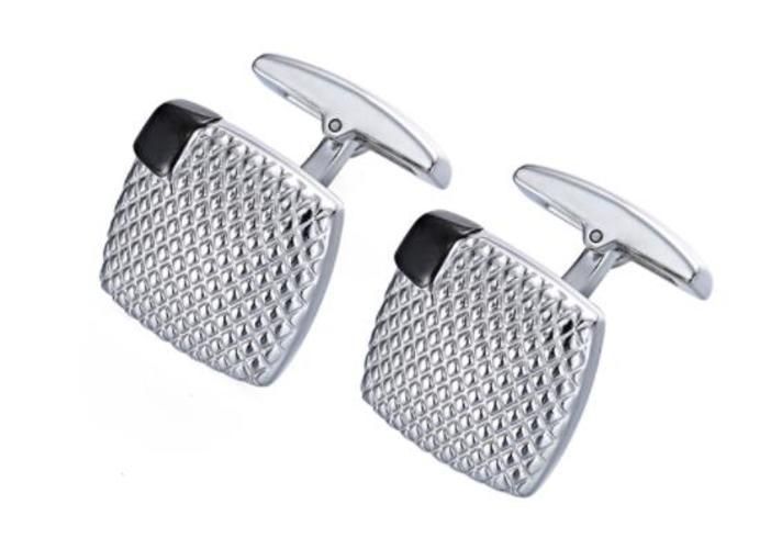 Square  Black Silver Color Cufflinks Lepton Stainless Steel Cufflink For Mens Wedding Groom Business Cuff Links Gemelos