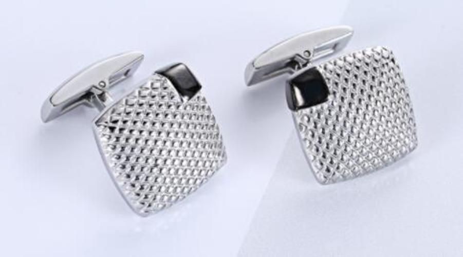 Square  Black Silver Color Cufflinks Lepton Stainless Steel Cufflink For Mens Wedding Groom Business Cuff Links Gemelos