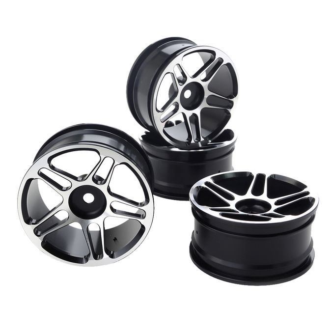 4pcs Aluminum Wheel Rims For HSP HPI Kyosho 1:10 On-Road RC Flat