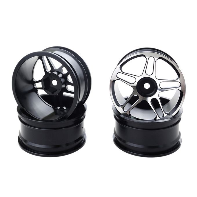 4pcs Aluminum Wheel Rims For HSP HPI Kyosho 1:10 On-Road RC Flat