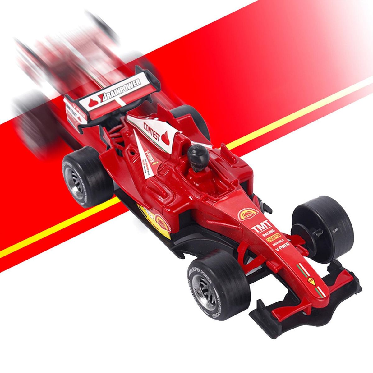 Racing Car Model Inertia Powered Mini Racing Car Toy Classic for Kids Red