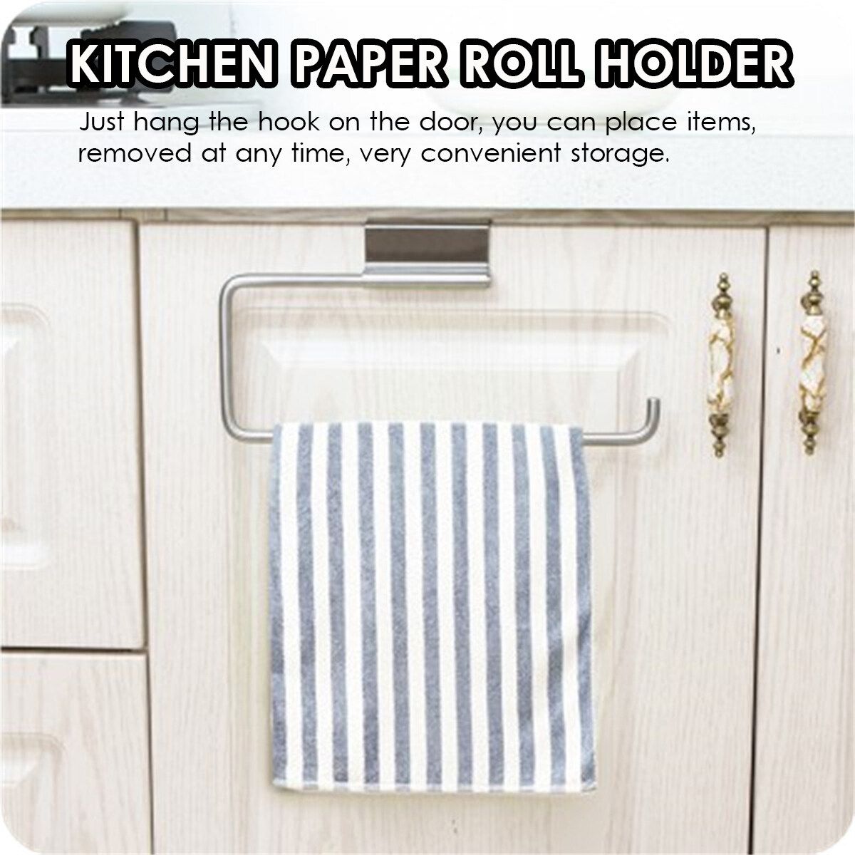 1pcs Paper Roll Towel Holder Kitchen Cabinet Drawer Storage Hanger Shelf Rack
