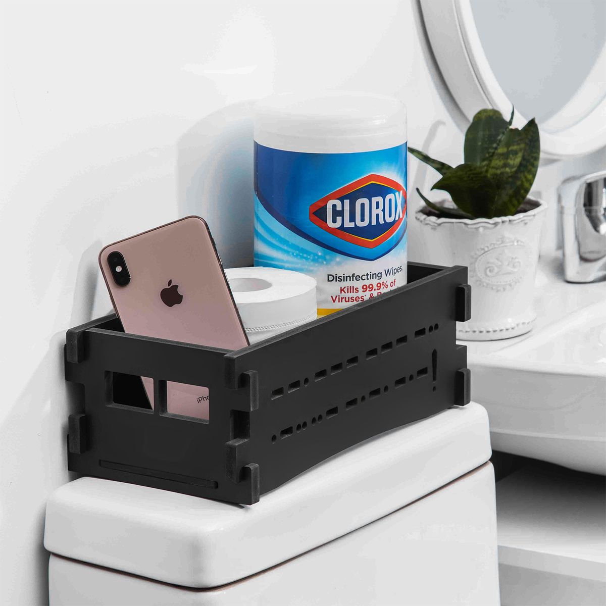 Toilet Storage Basket, Bathroom Vanity Tray,Toilet Storage Box On Toilet Tank