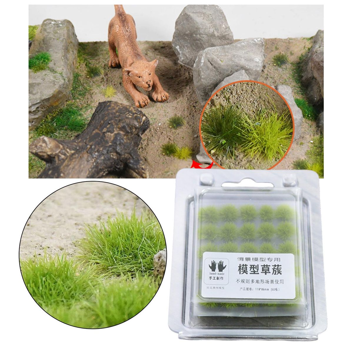 50x Simulation Grass Bush Plant Scene Decoration,Railroad