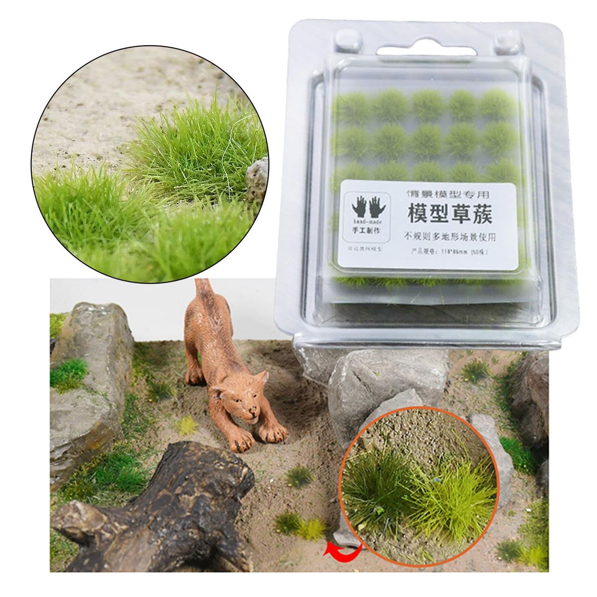 50x Simulation Grass Bush Plant Scene Decoration,Railroad
