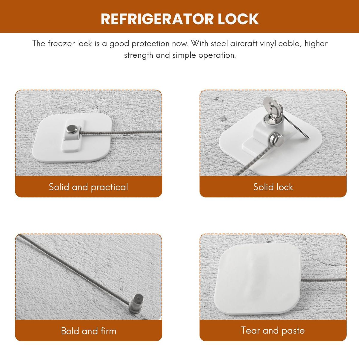 Fridge Lock,Refrigerator Locks,Freezer Lock with Key for